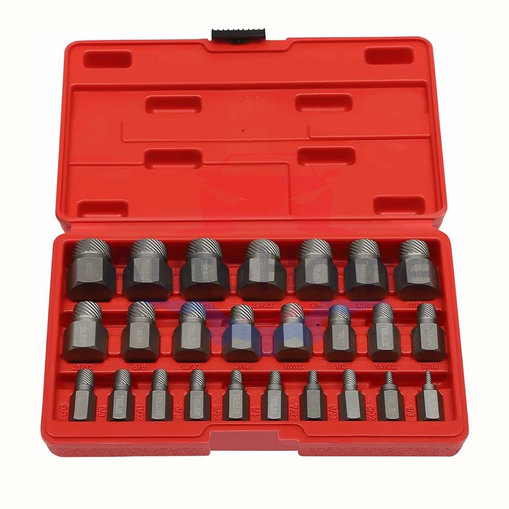 25Pcs Screw Extractor Set Hex Head Multi-Spline Easy Out Bolt Extractor Set