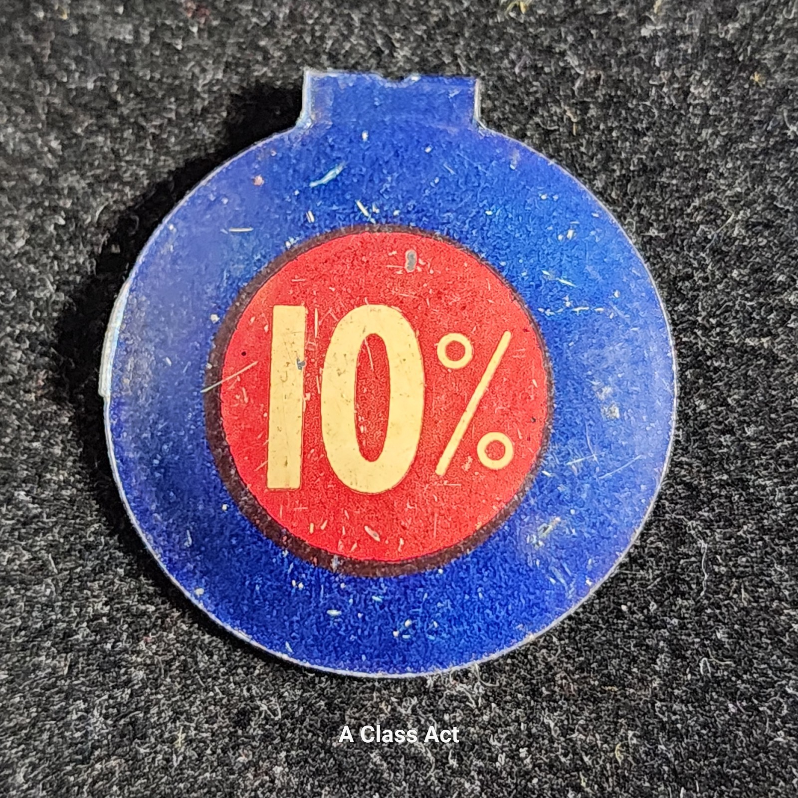 Vintage Antique 10% of Salary in War Bonds Tab Button Ten Percent WWII Pin B1834