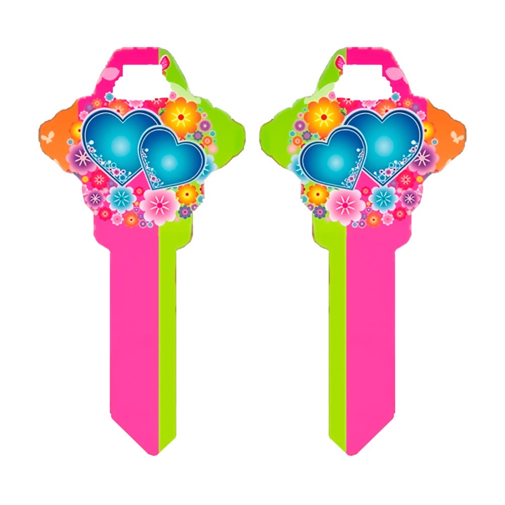 SC1 Flowers Hearts Key Blank