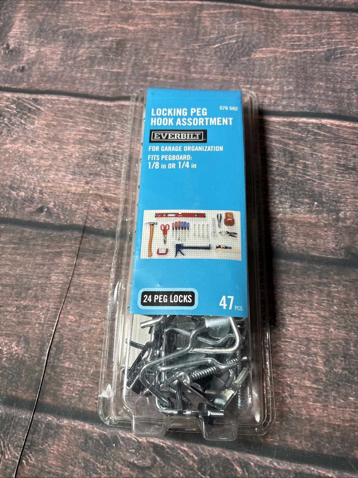 NEW Everbilt 1/8 in. Zinc-Plated Steel Peghook Assortment Kit (47-Piece)