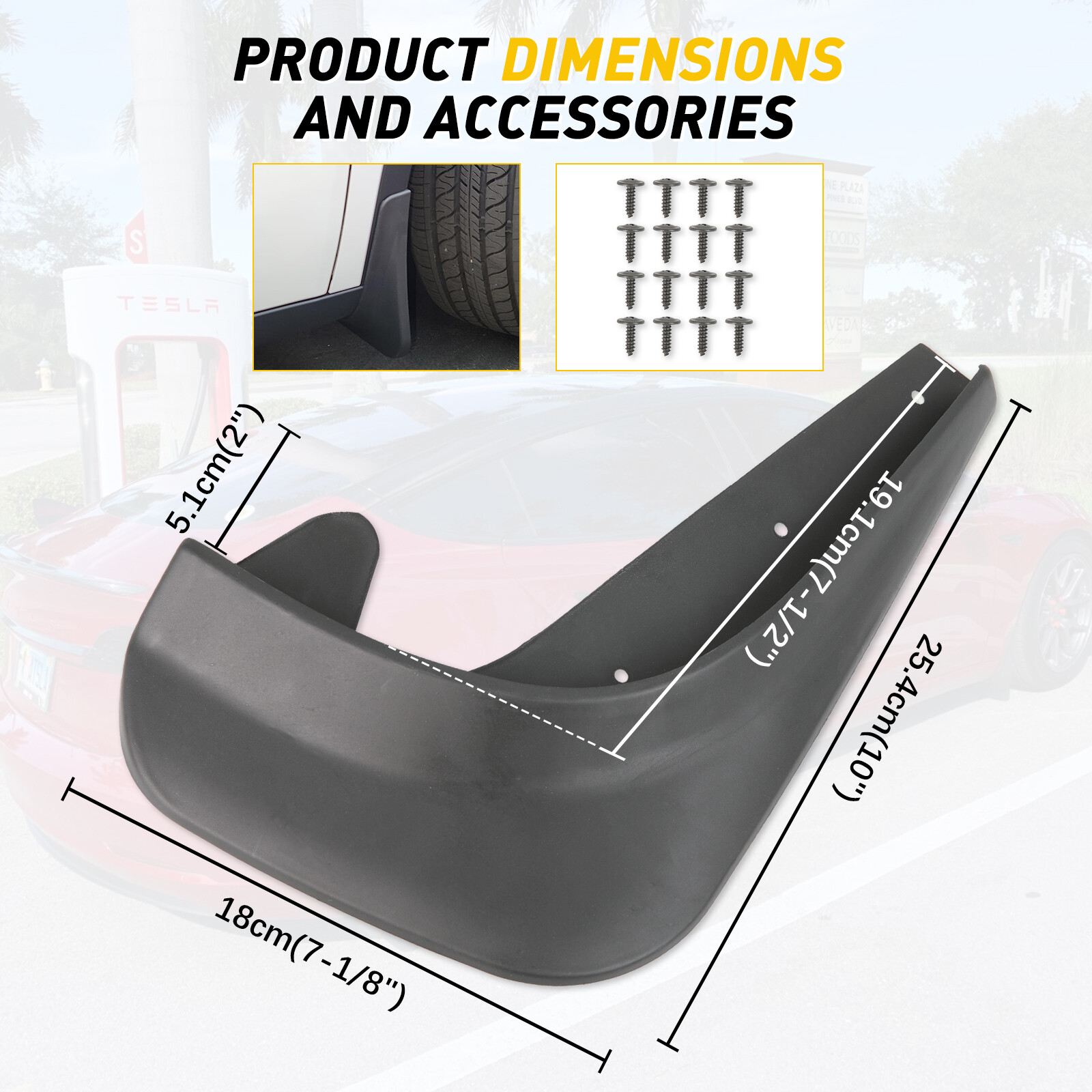 4PCS Wearing Mud Flaps Mudguards Splash Guards For Toyota Yaris Hatchback 05-19