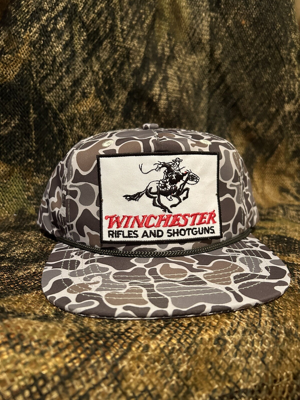 Winchester Rifles Camo ropebrim SnapBack hat vintage NEW