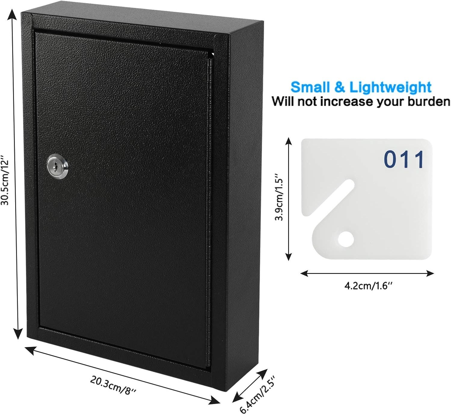 Versatile Key Management Box - Wall-Mount Lockable Holder for 40 Keys, Black