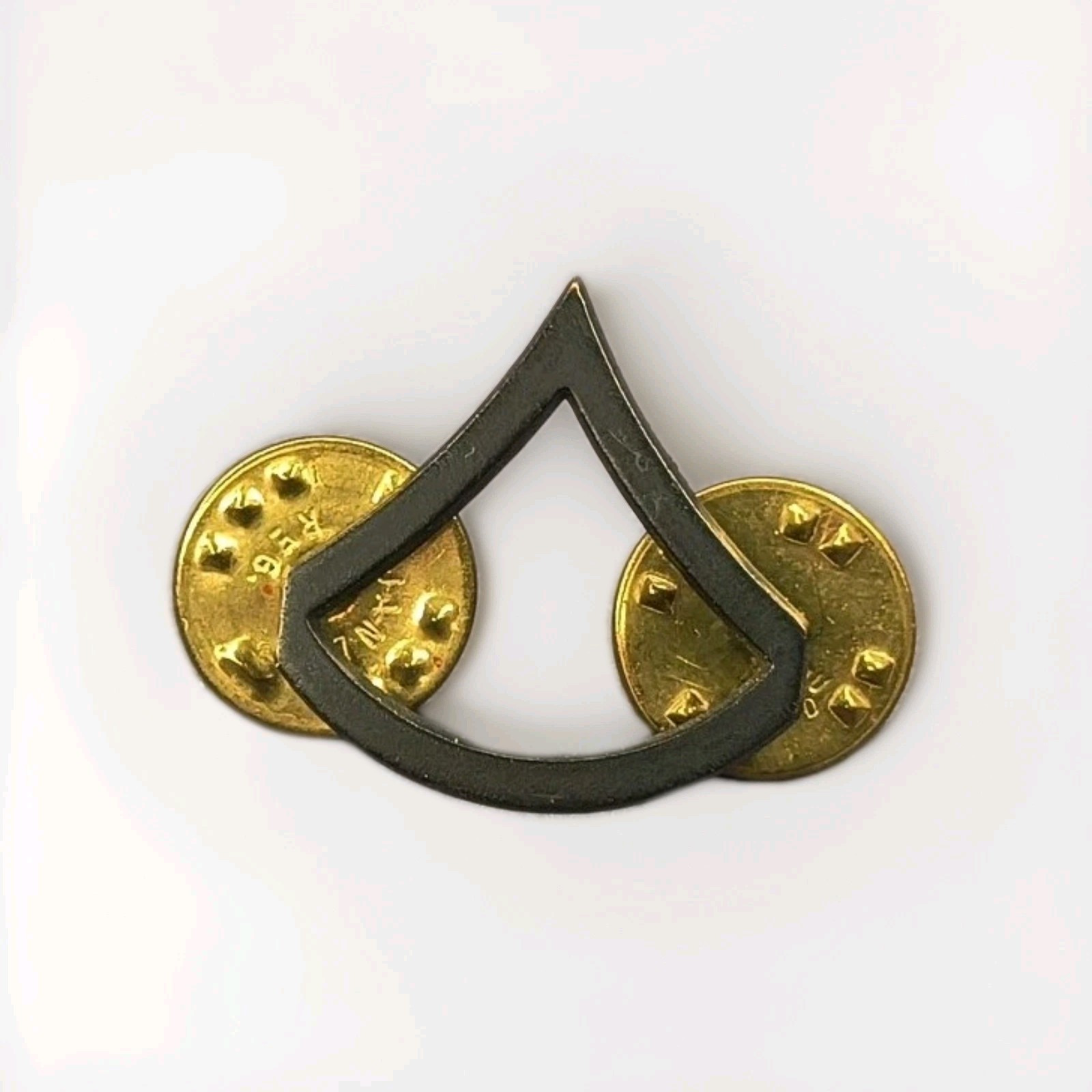 U.S. Army Private First Class PFC E-3 Rank Subdued Black Collar Insignia Pin