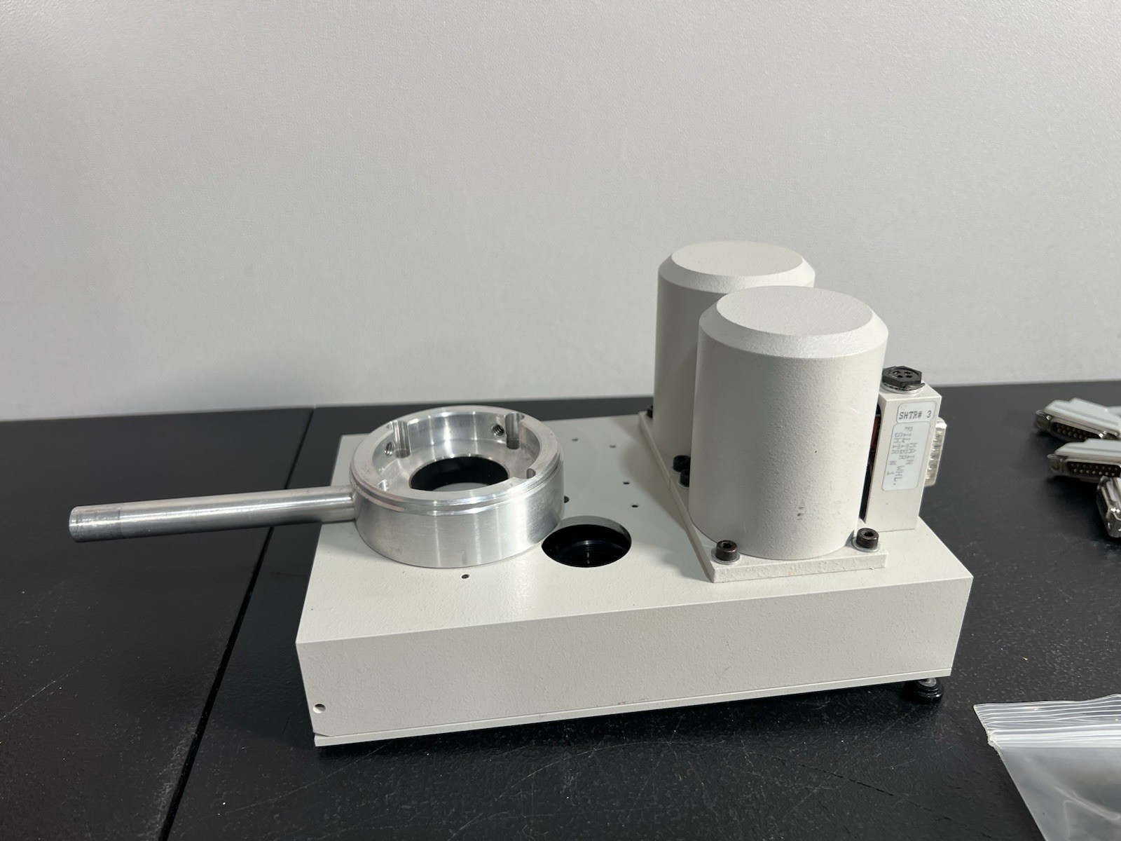 Ludl LEP Microscope Dual Filter Wheel Shutter Assembly Serial #097449