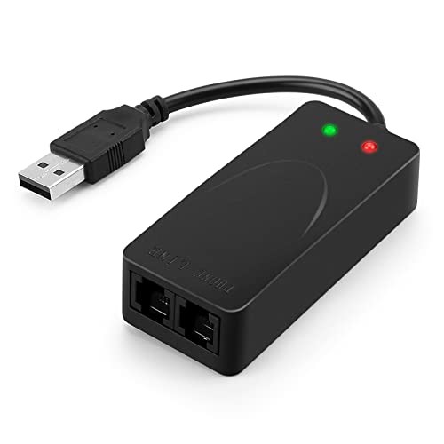 External USB 56K Modem, Plug & Play Dial-Up for Fax, Win 7/8/10/11 | Plug &