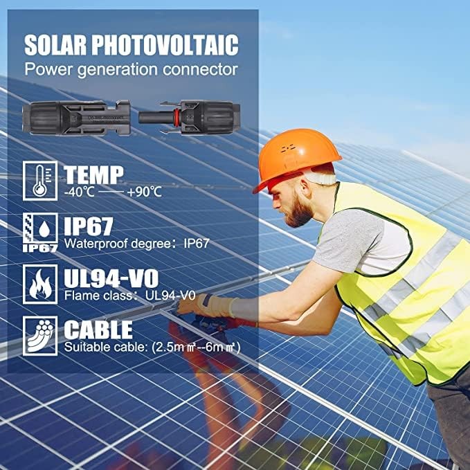 Solar Panel Crimping Tool,Crimping Tool Kit with 10PCS Connectors and 2PCS Sp...