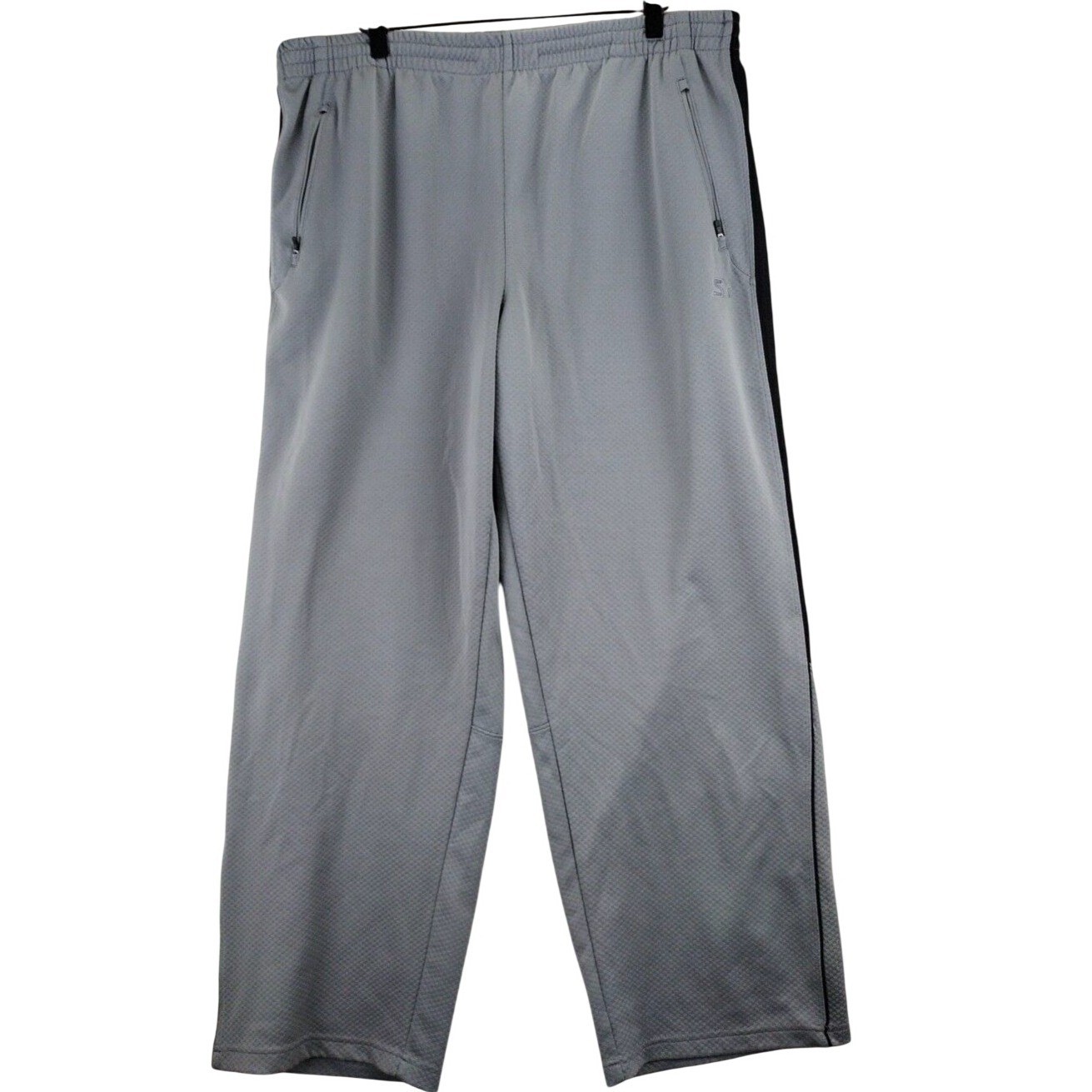 Starter Mens Athletic Track Pants Gray Elastic Waist Pockets Size L 36-38