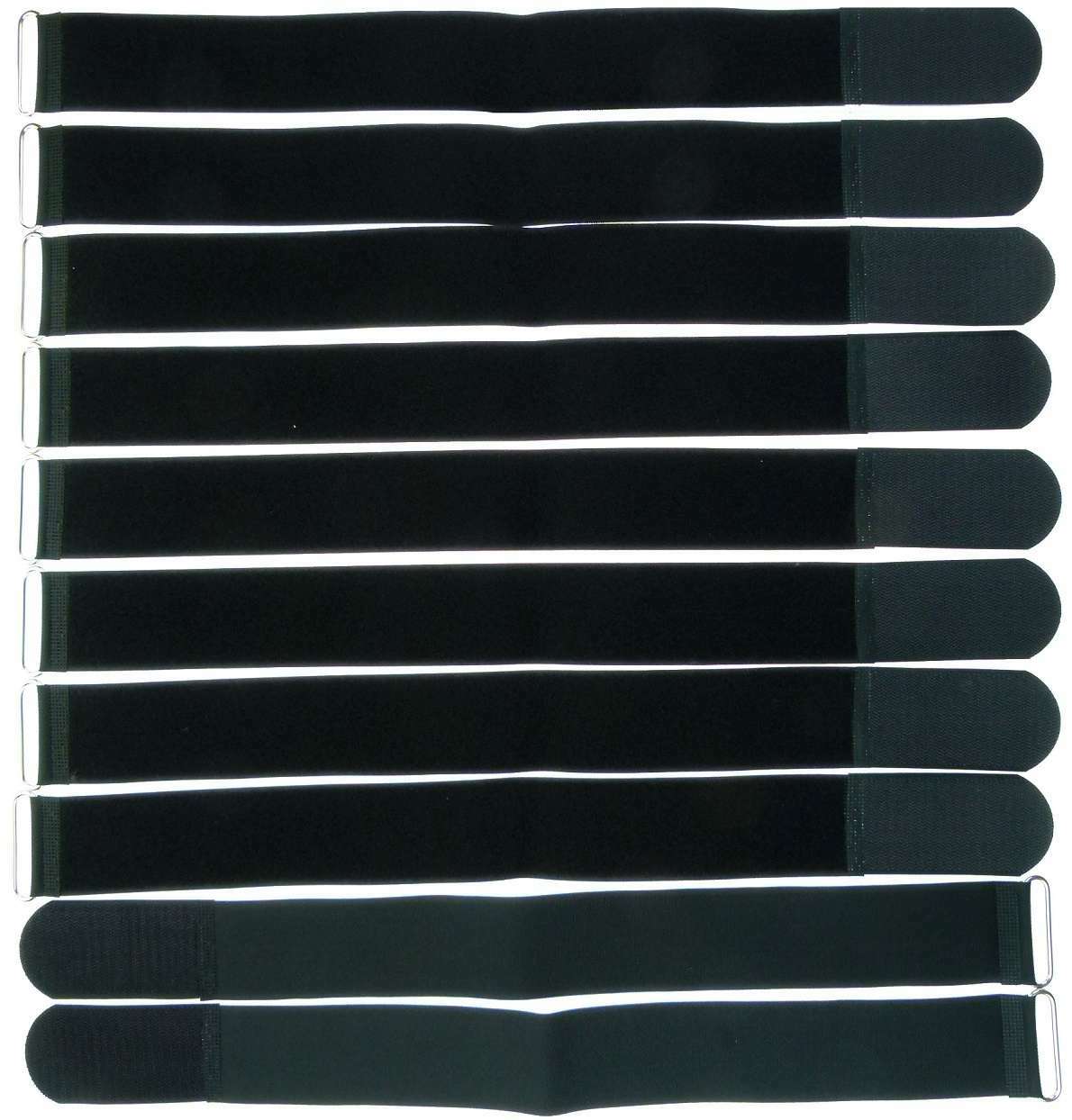 10 x Hook and Loop 50cm x 50mm Black Hook and Loop Cable Ties Cable Ties Cable Hook and Loop
