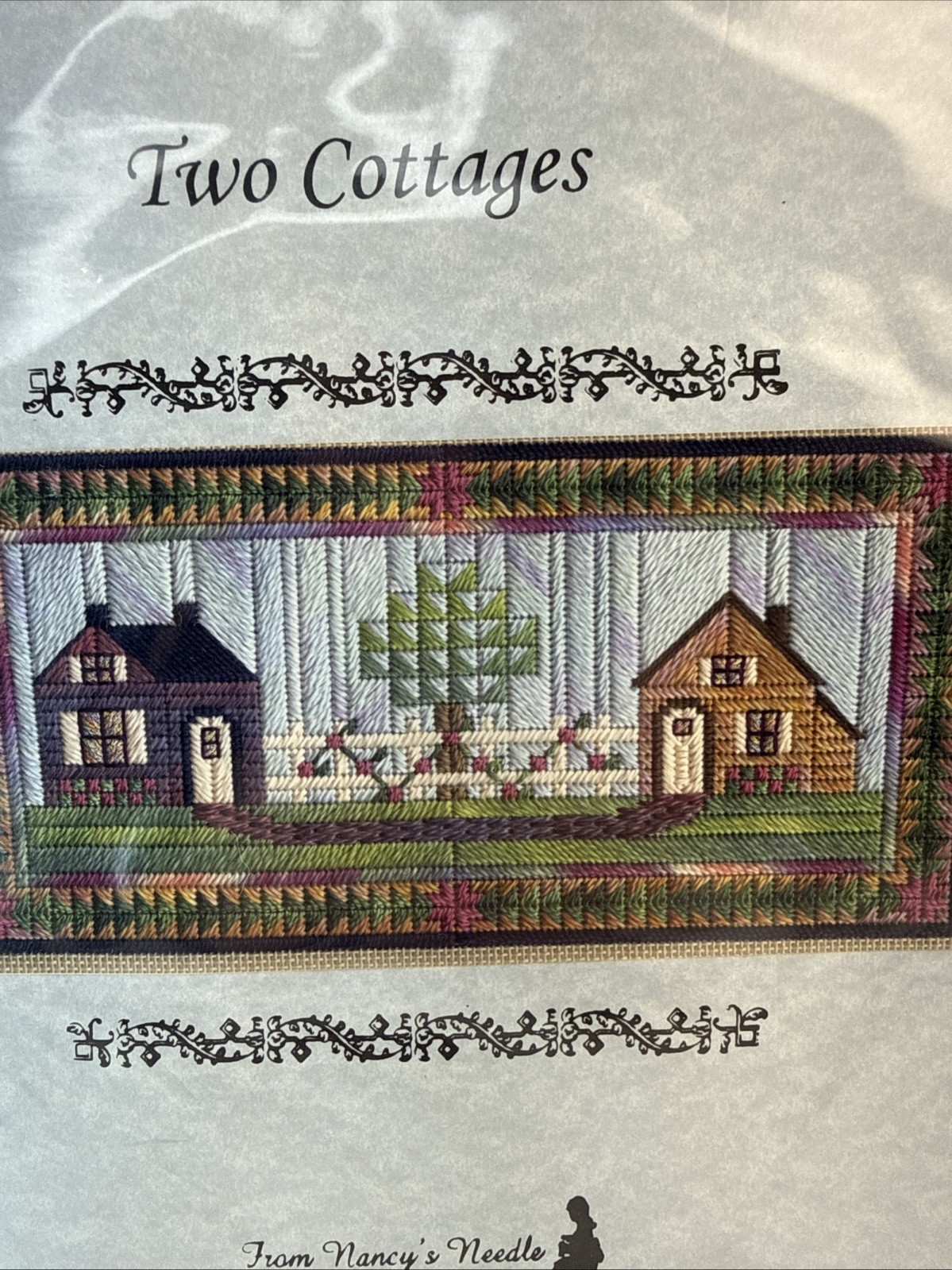 Nancy’s Needle Small Monthly Quilt Series Needlepoint Pattern Two Cottages kit