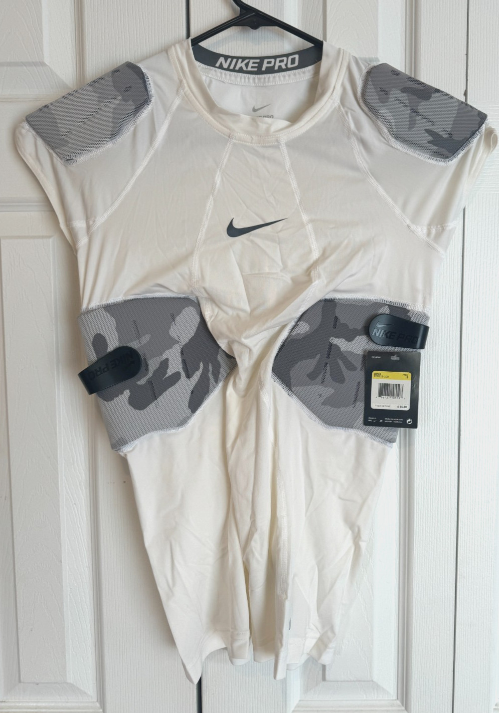 Nike Pro Hyperstrong White Camo Padded Football Shirt Men's Size S 896235-100