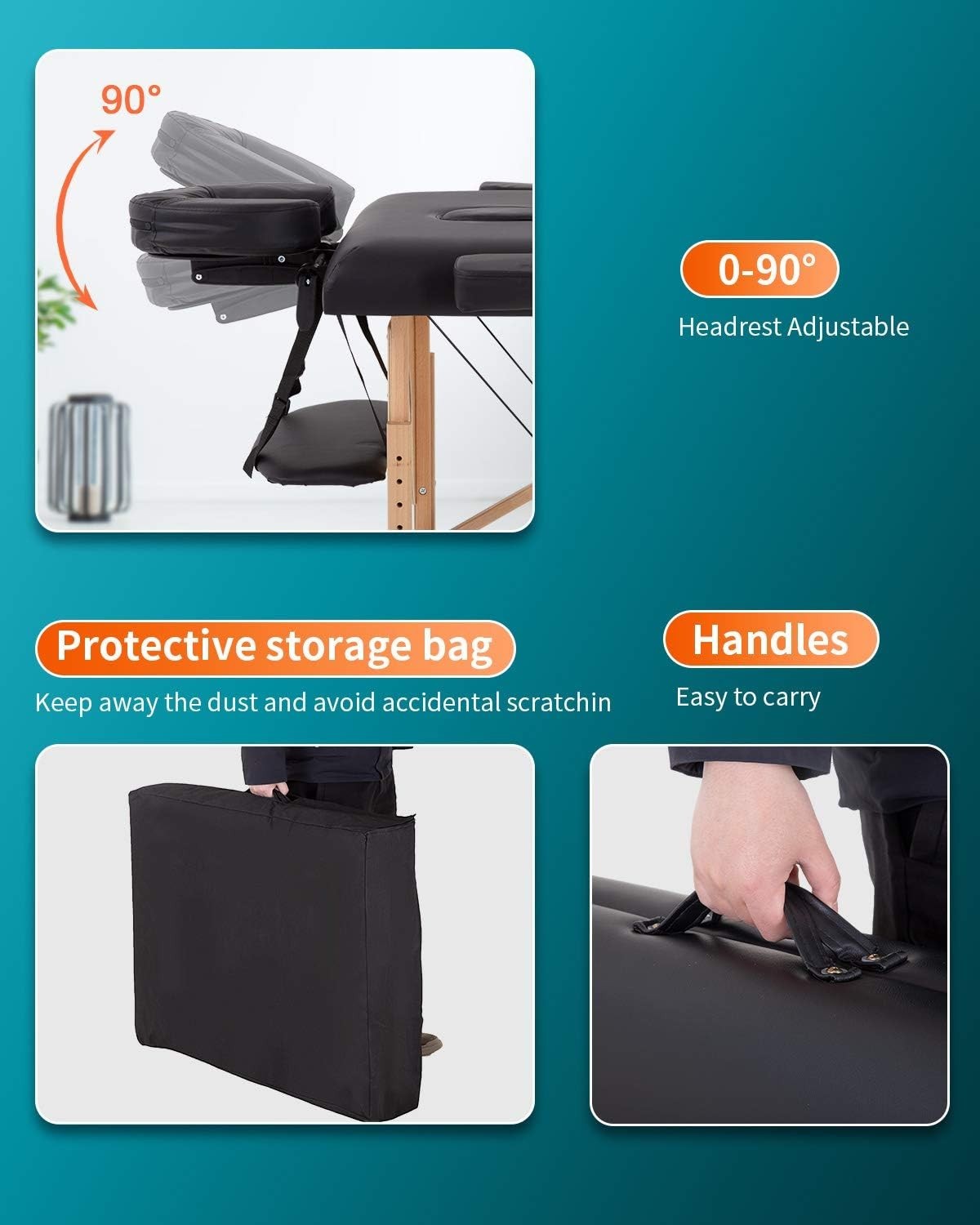 Portable Massage Table - 28" Wide, Luxe Comfort, Adjustable & Convenient