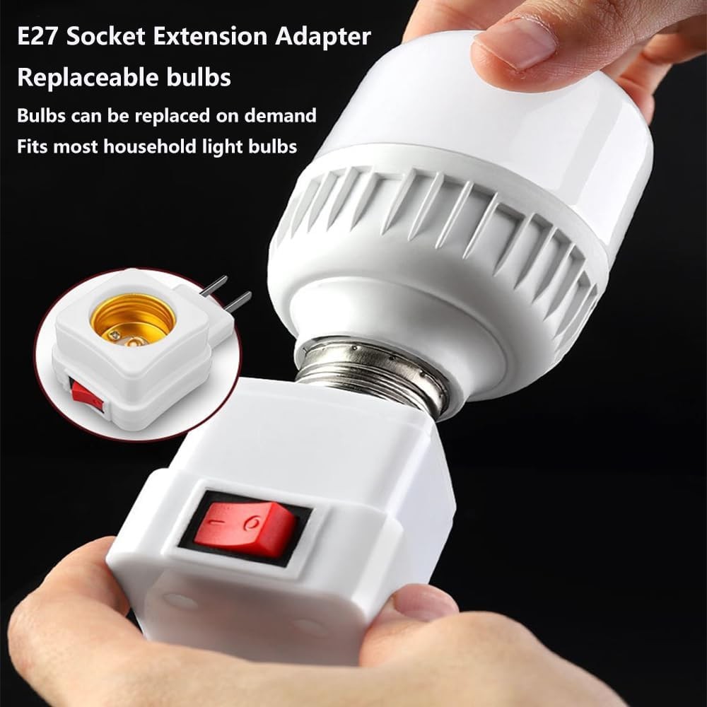 E26/E27 Socket Extension Adapter with Switch,Plug-in Light Socket,Convert Out...