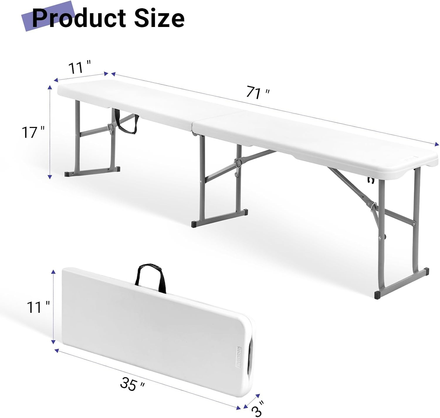 6FT Folding Table 1 Pack 6FT Folding Bench Seat 2 Pack