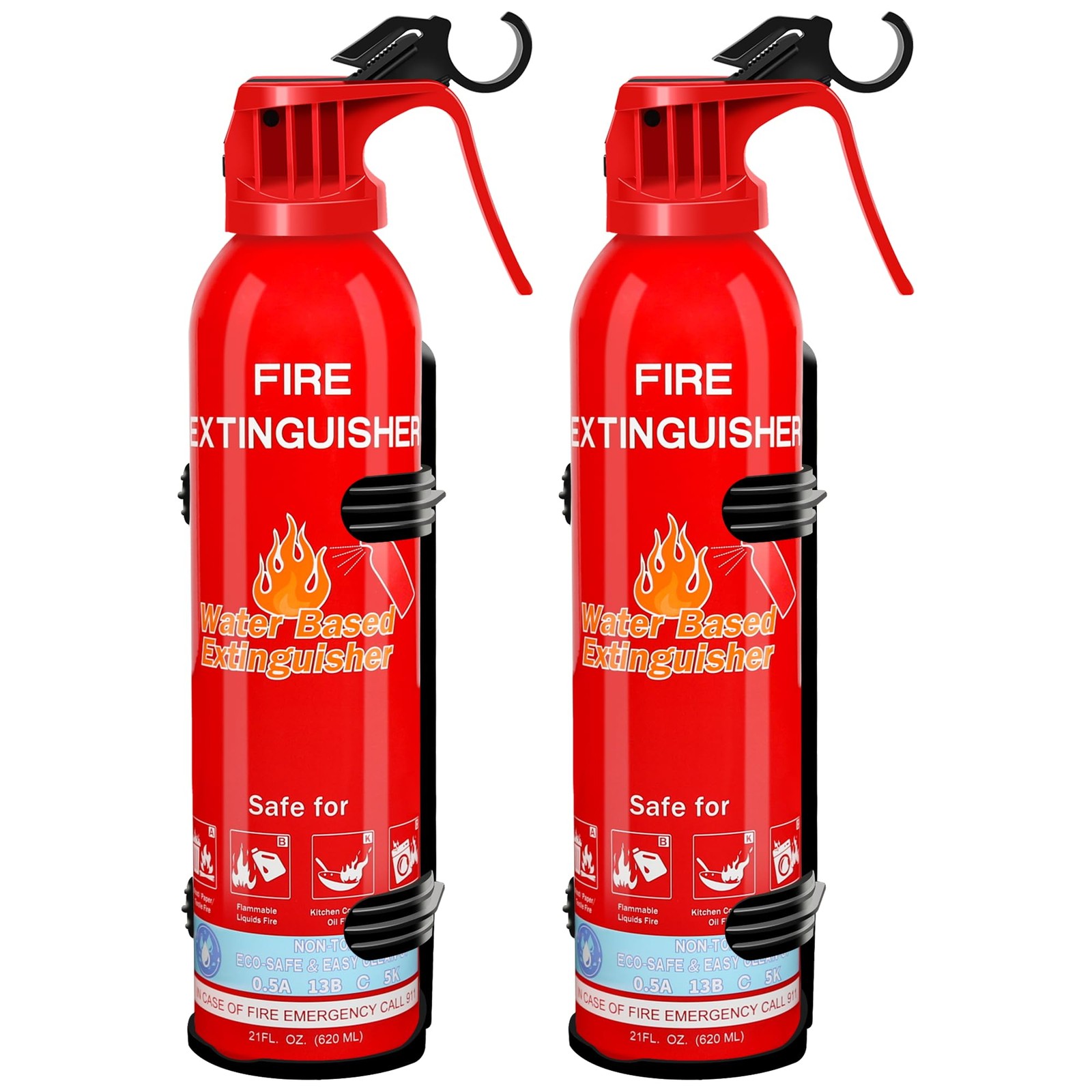 Fire Extinguisher for Home with Mount, 2 Pack Upgraded 8-in-1 Portable Fire E...