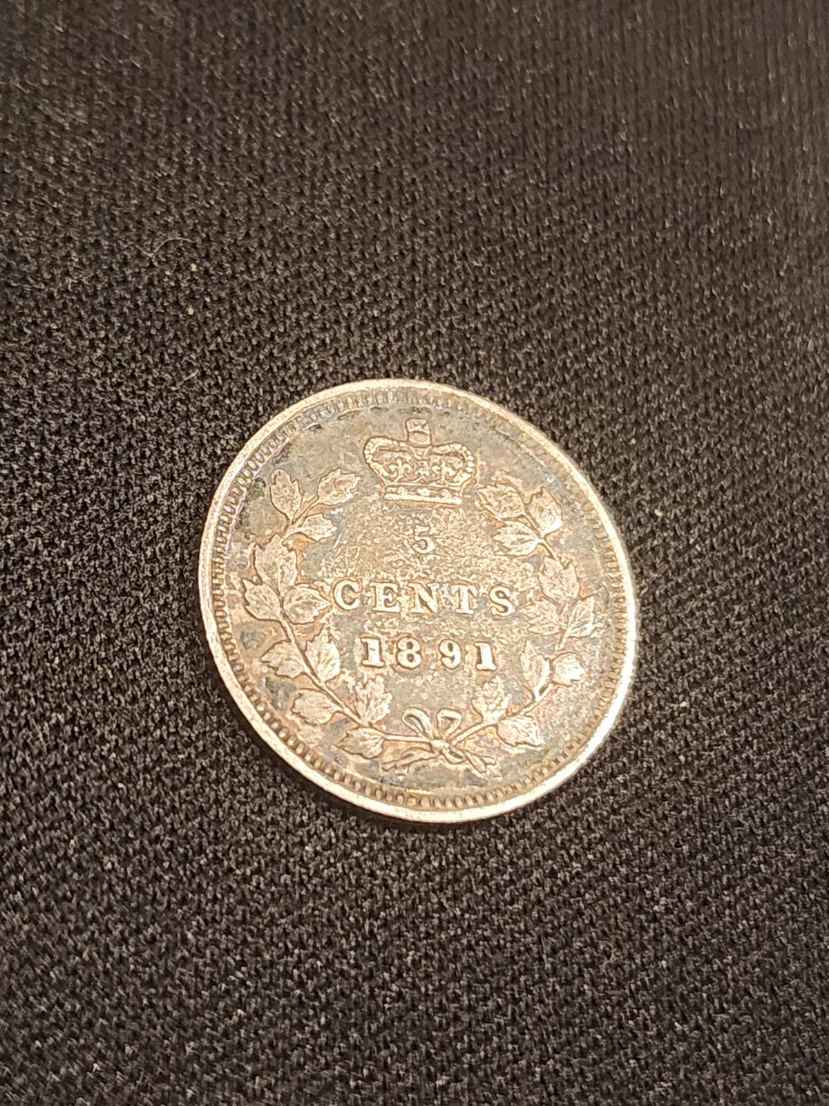 1891 Canada 5 Cents Silver Coin