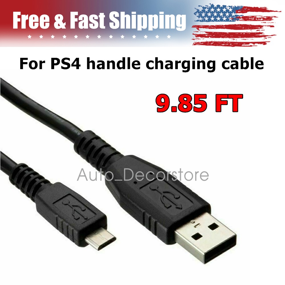 Charging Cable For Sony PS4 Wireless Controller USB FAST Charger Cord 9.85 FT