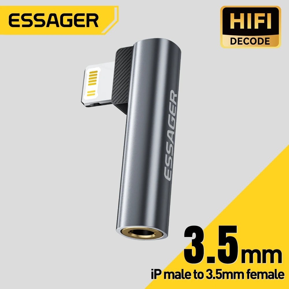 Essager L-Shape USB-C to 3.5mm Audio Adapter iPhone 16 15 Samsung