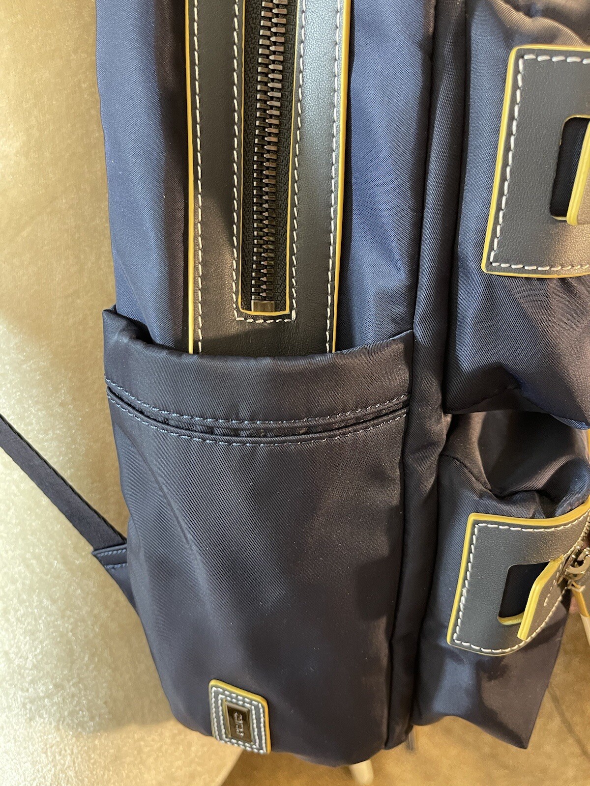 CARAA Apartment Blue Nylon Medium Backpack Zippers Padded Adjustable Straps