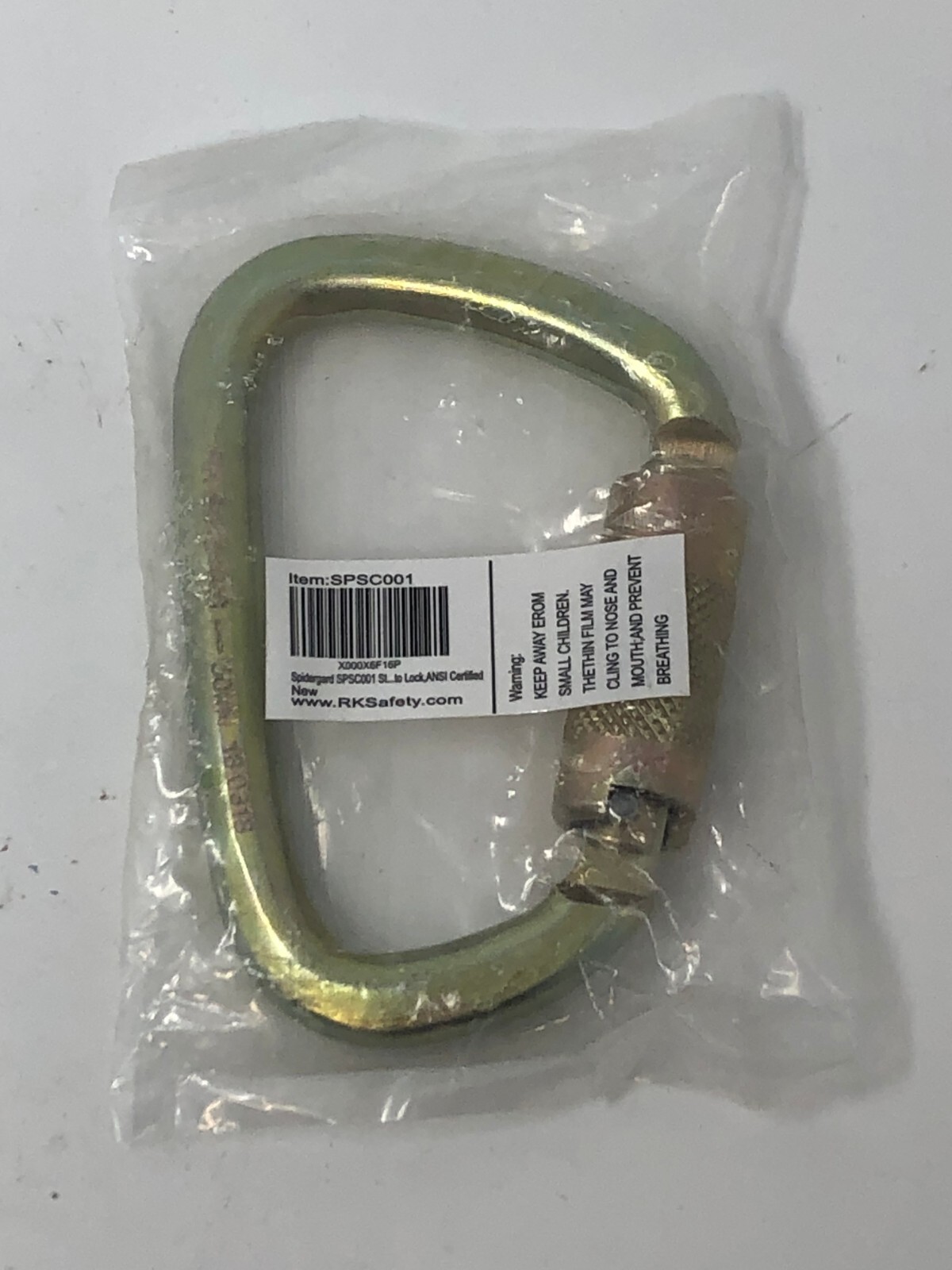 SPIDERGARD SPSC001 RK SAFETY RK S01813-S 50KN STEEL CARABINER 11,200 LB NEW
