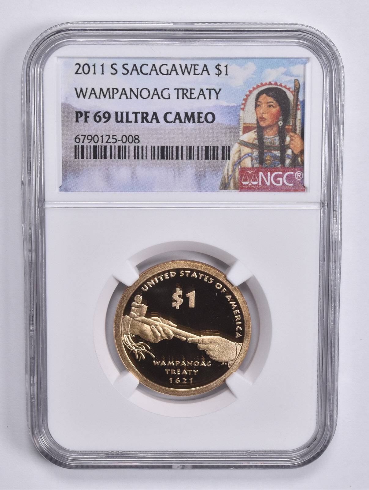 2011-S Sacagawea $1 Wampanoag Treaty PF69 UCam NGC Special Lbl