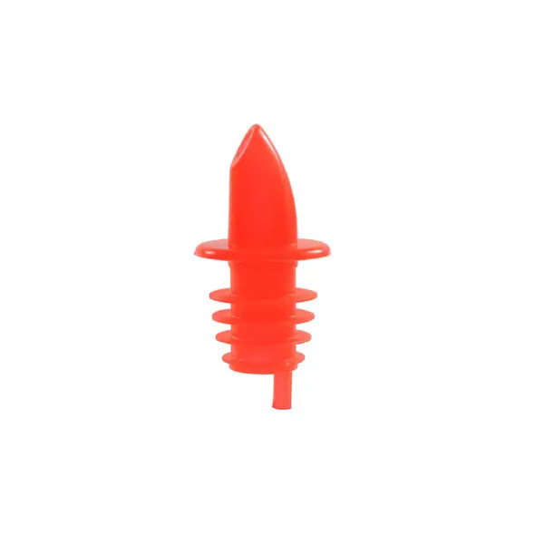 Thunder Group PLPR900RD Red Plastic Free Flow Liquor Pourer - 1 Doz
