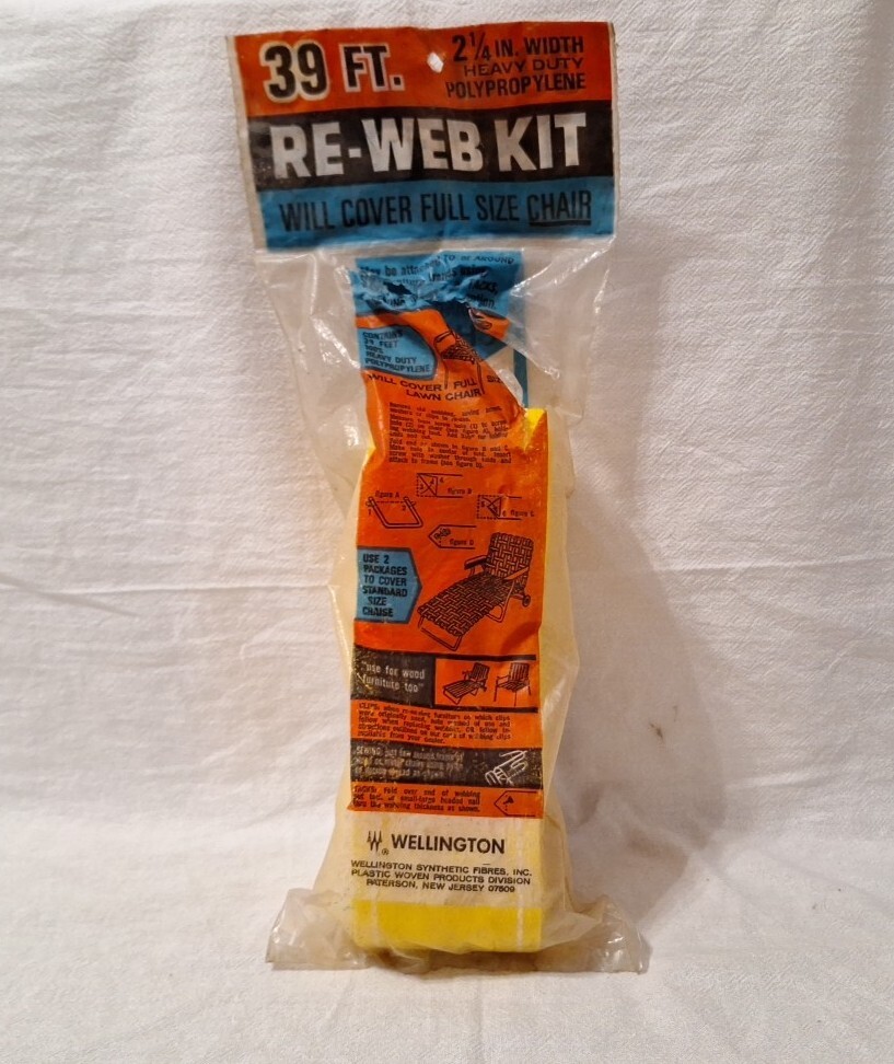 Vintage Re Web Chair Kit Wellington 39 Feet 2 1/4 Inches Wide Yellow New