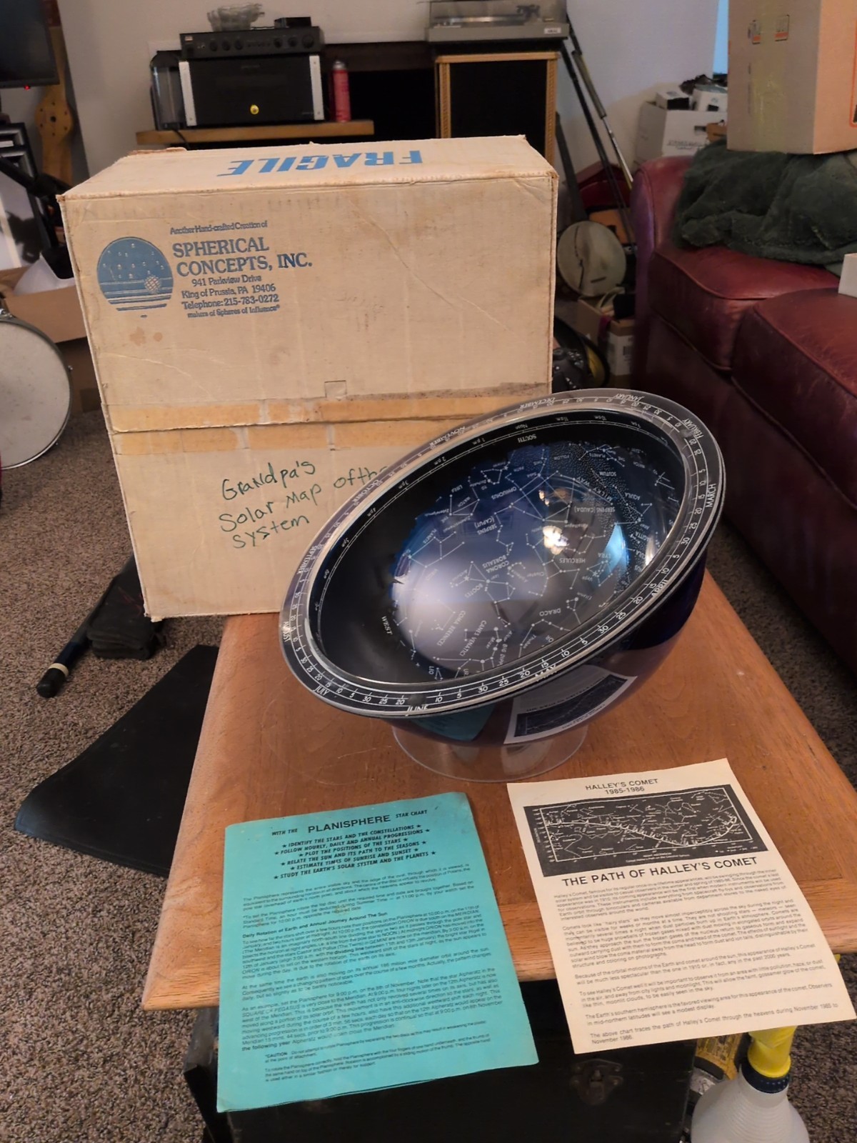 The Stars Above Hailey's Comet Edition Spherical Concepts Star Finding Bowl 1984