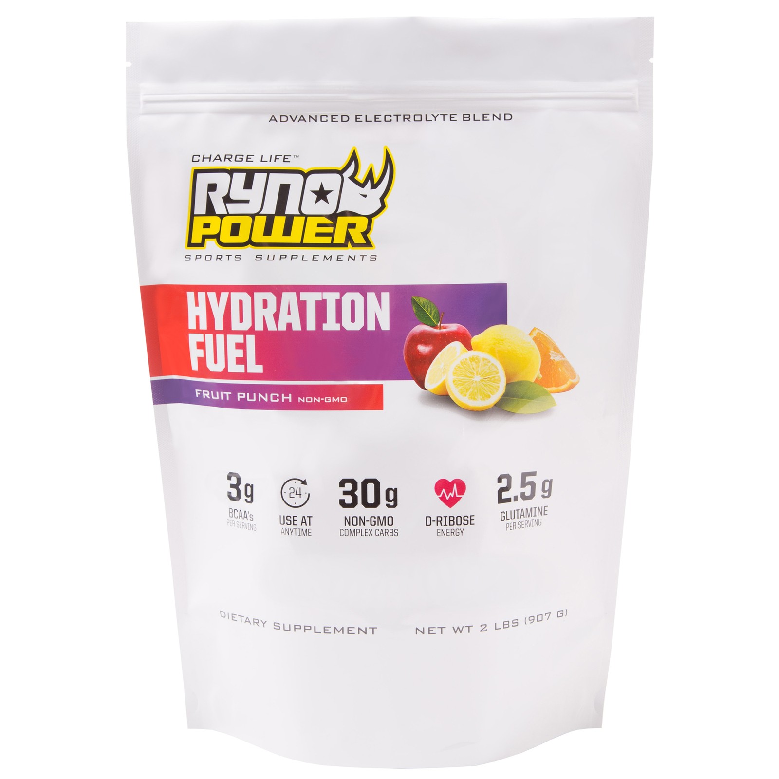 Ryno Power Hydration Fuel Powder, 1lbs - Fruit Punch