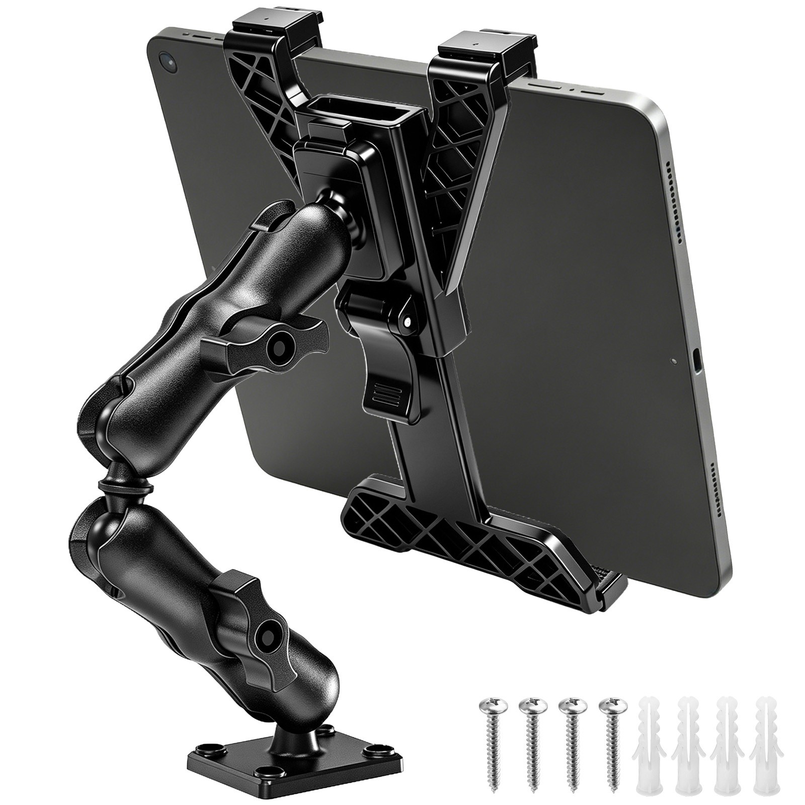 Tablet Holder for Truck Dashboard Wall Mount Drill Base for 7-11.5" iPad Galaxy