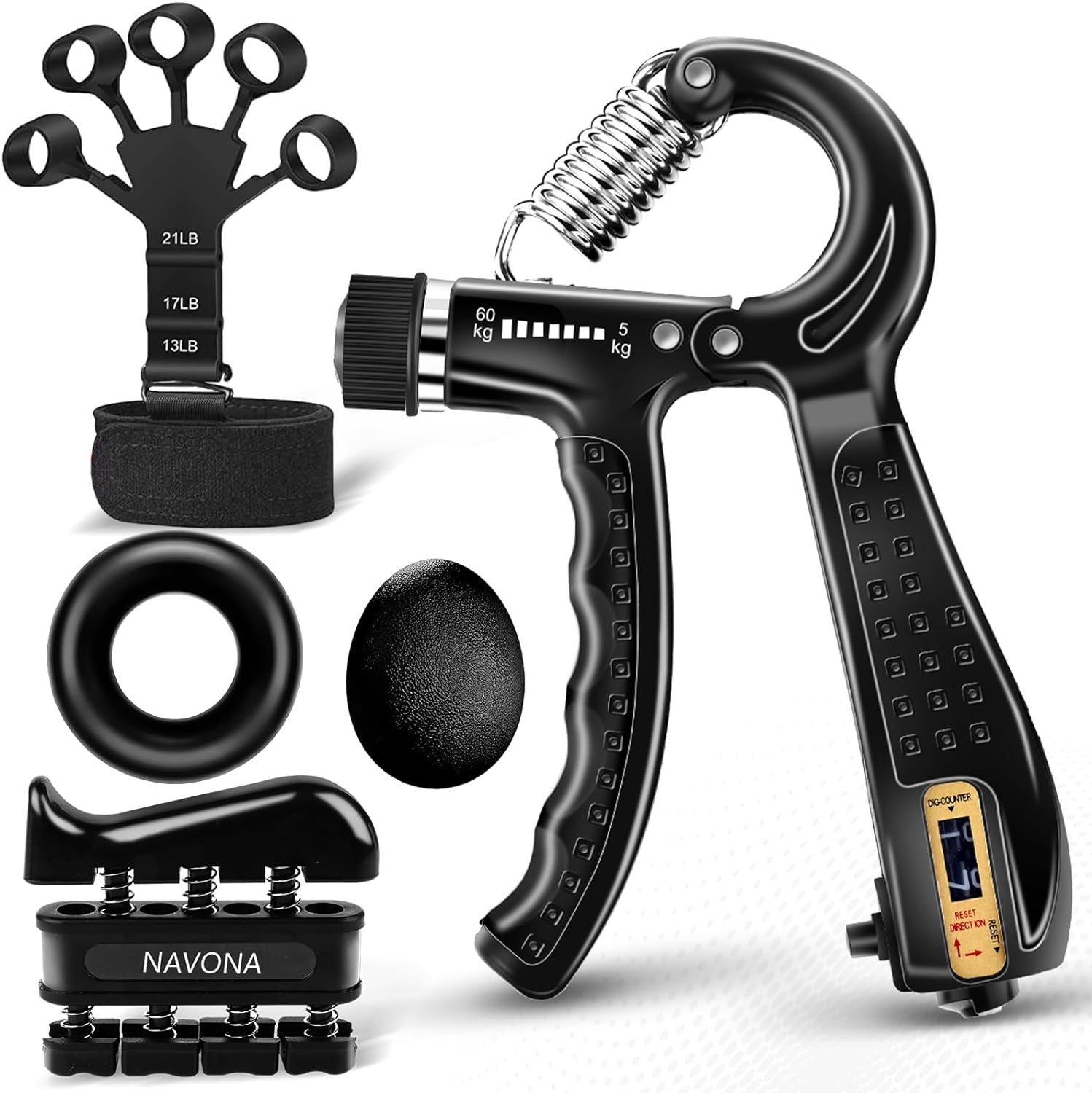 5/10 PCS Grip Strength Trainer Kit, Hand Gripper Strengthener, Forearm