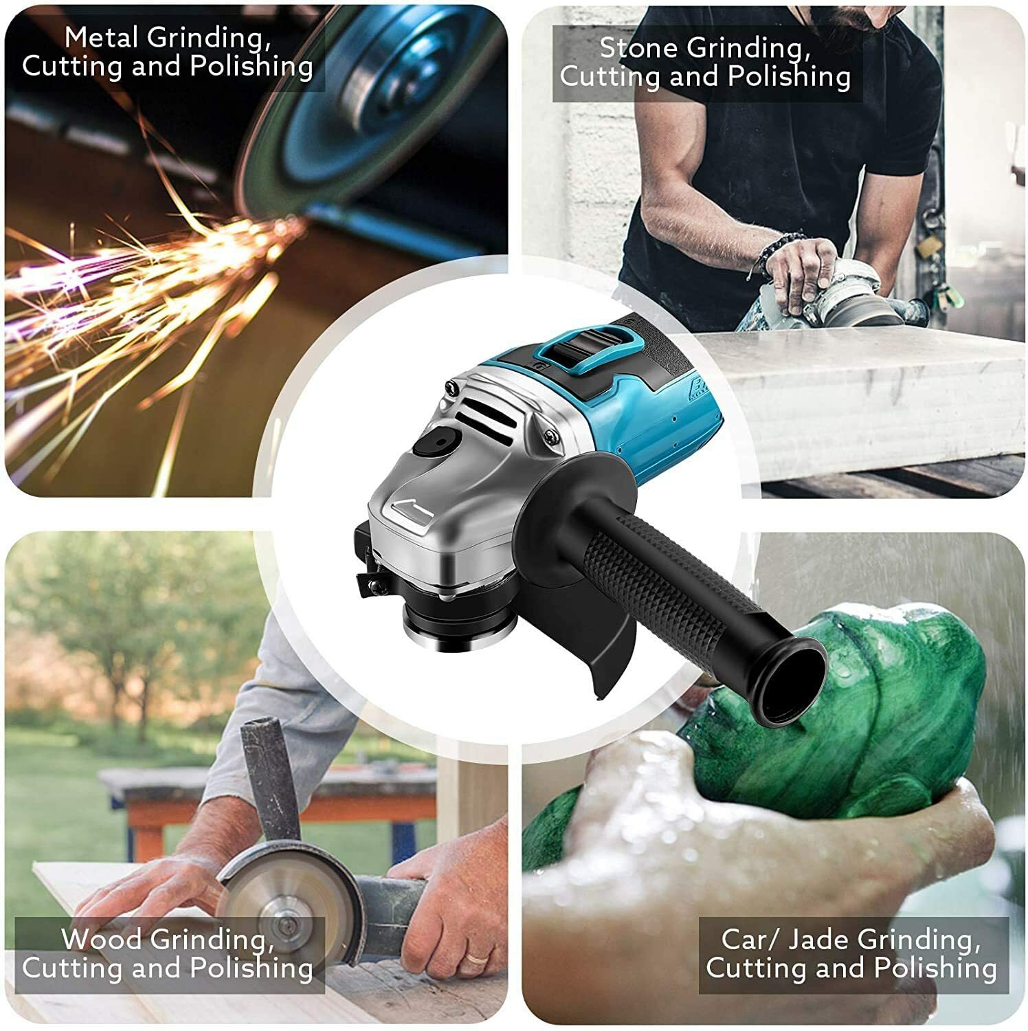 Cordless Angle Grinder 10,000RMP Battery Powered Grinder Tool Set