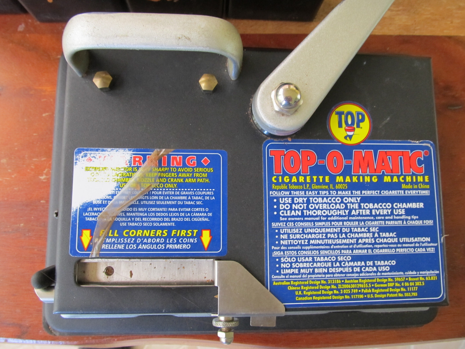 Top-O-Matic Cigarette Rolling Machine' Manual machine for regular length or 100s