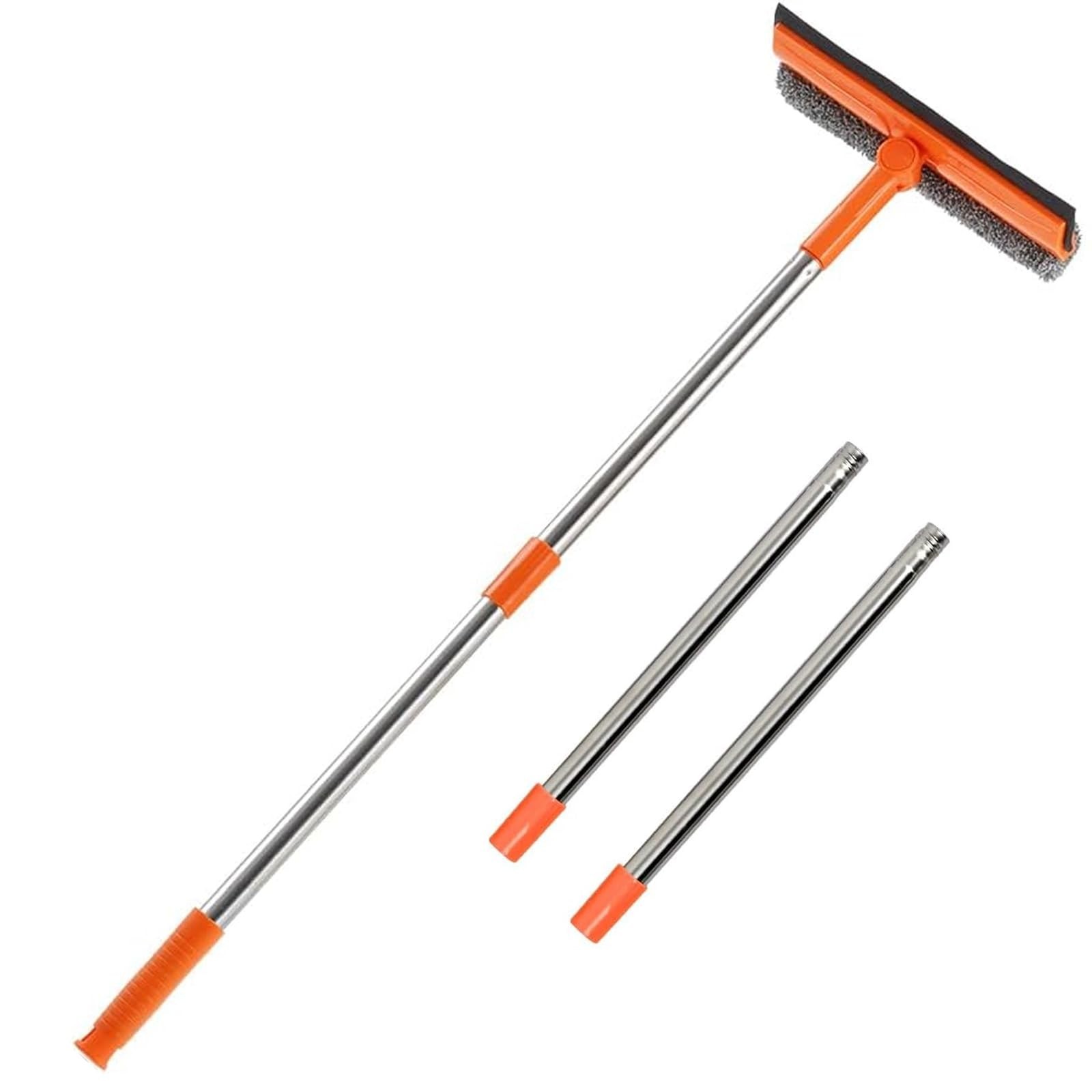 Professional 2 in 1 Window Squeegee with 68" Long Stainless Steel Handle,Micr...