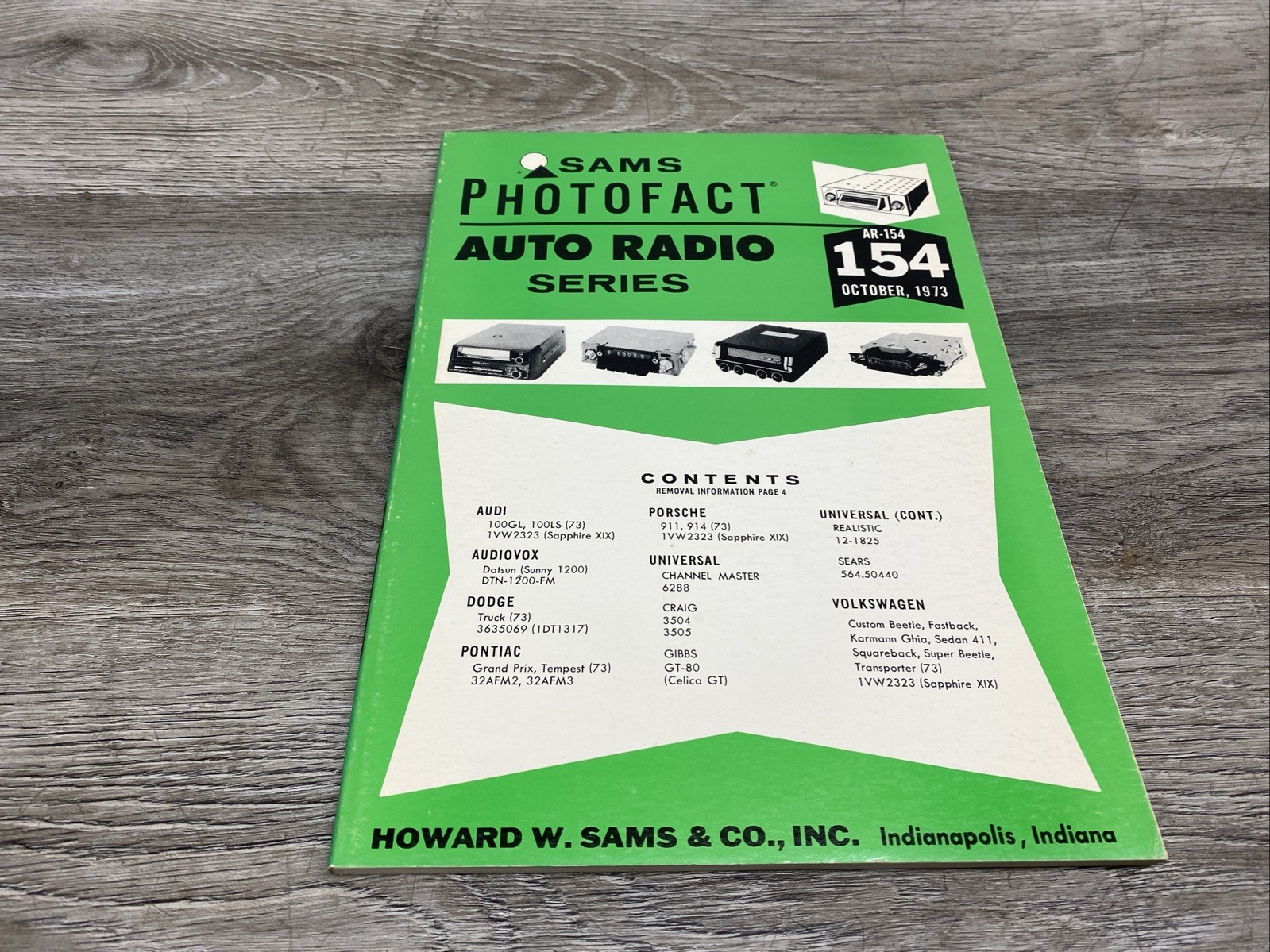 Sams Photofact Auto Radio Service Data Series Repair Magazine # AR-154