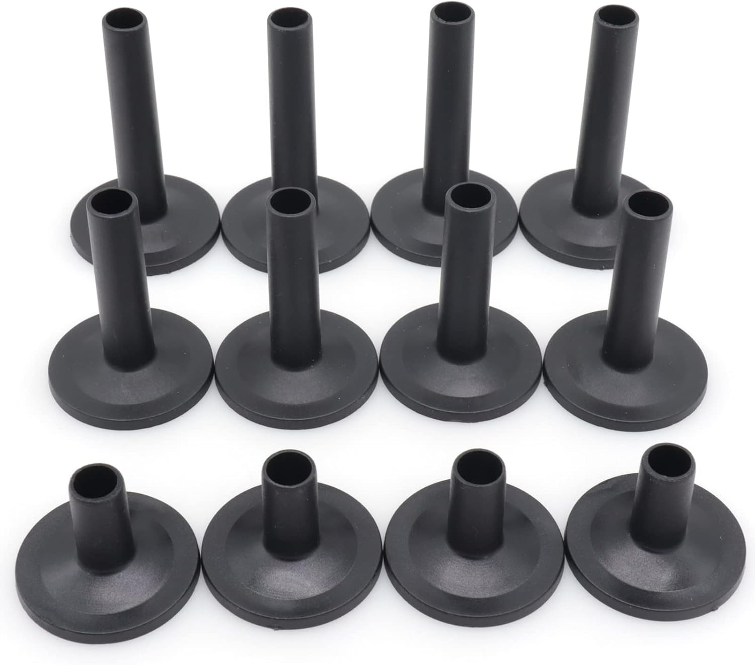 Pack of 12 Black Cymbal Felts Sleeves, 3 Sizes Cymbal Stand Sleeve, Plastic Drum