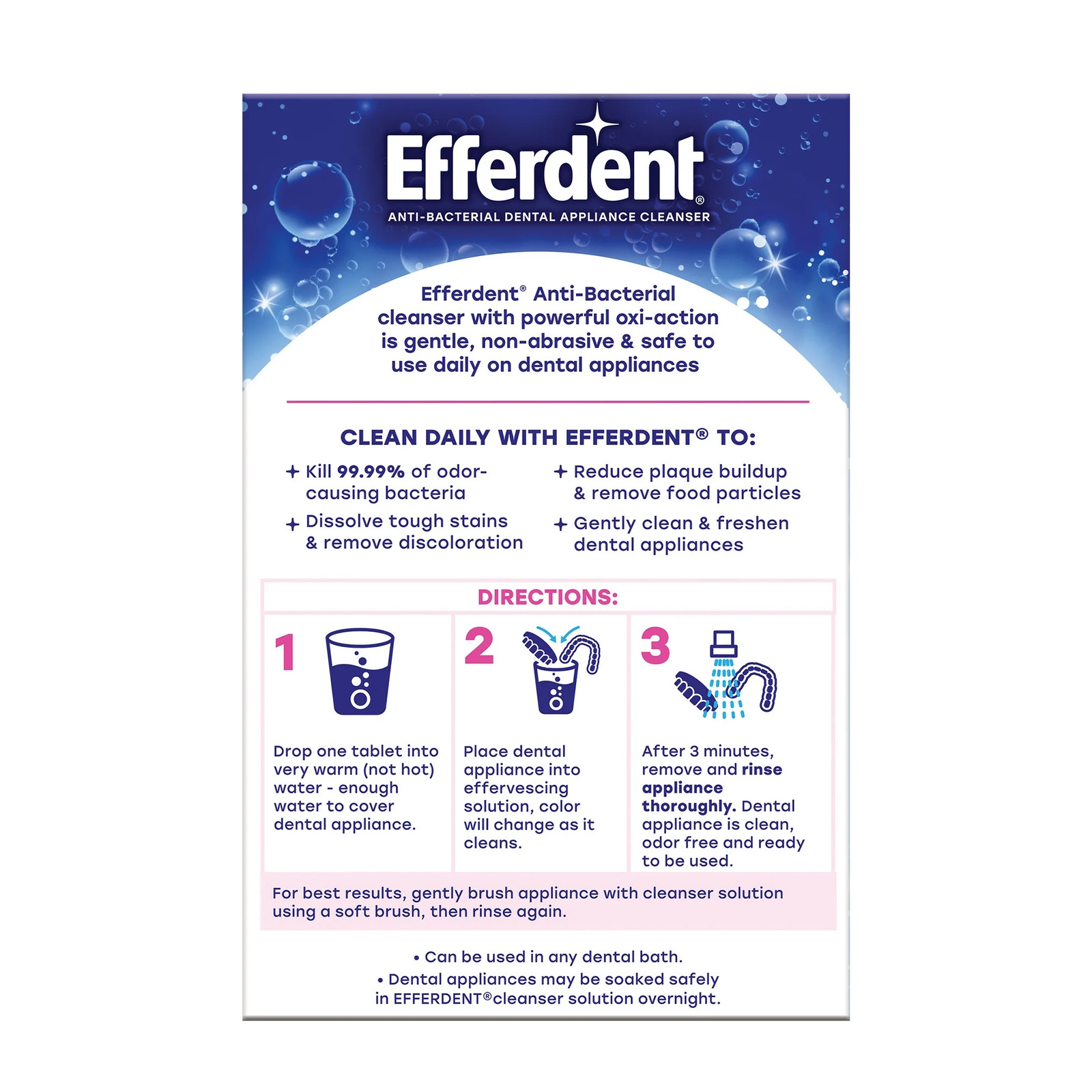 Retainer & Denture Cleaner Tablets, Complete Clean, 126 Count