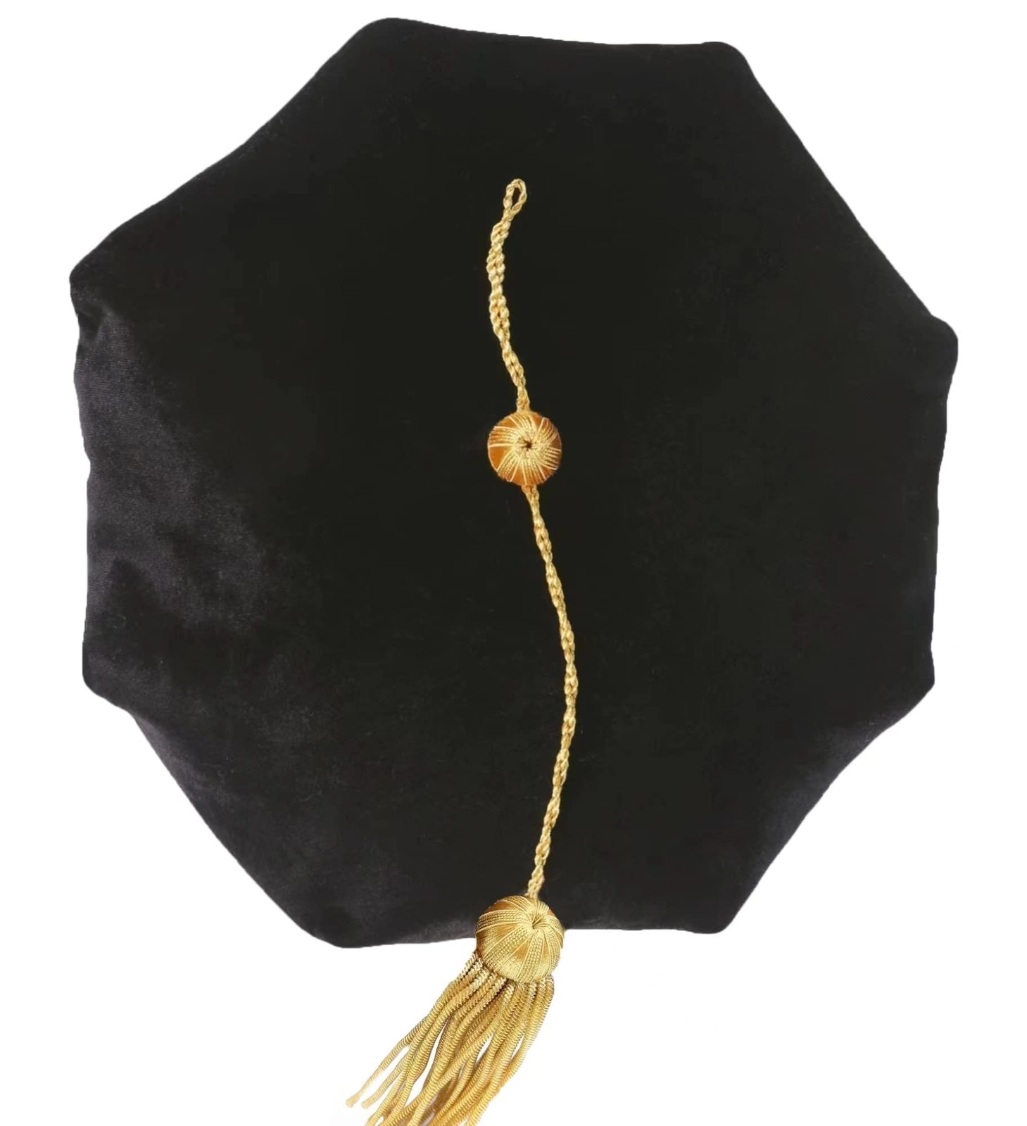 MyGradDay Doctoral Graduation Tam 8 Sides Doctorate Cap PhD One Size, Black