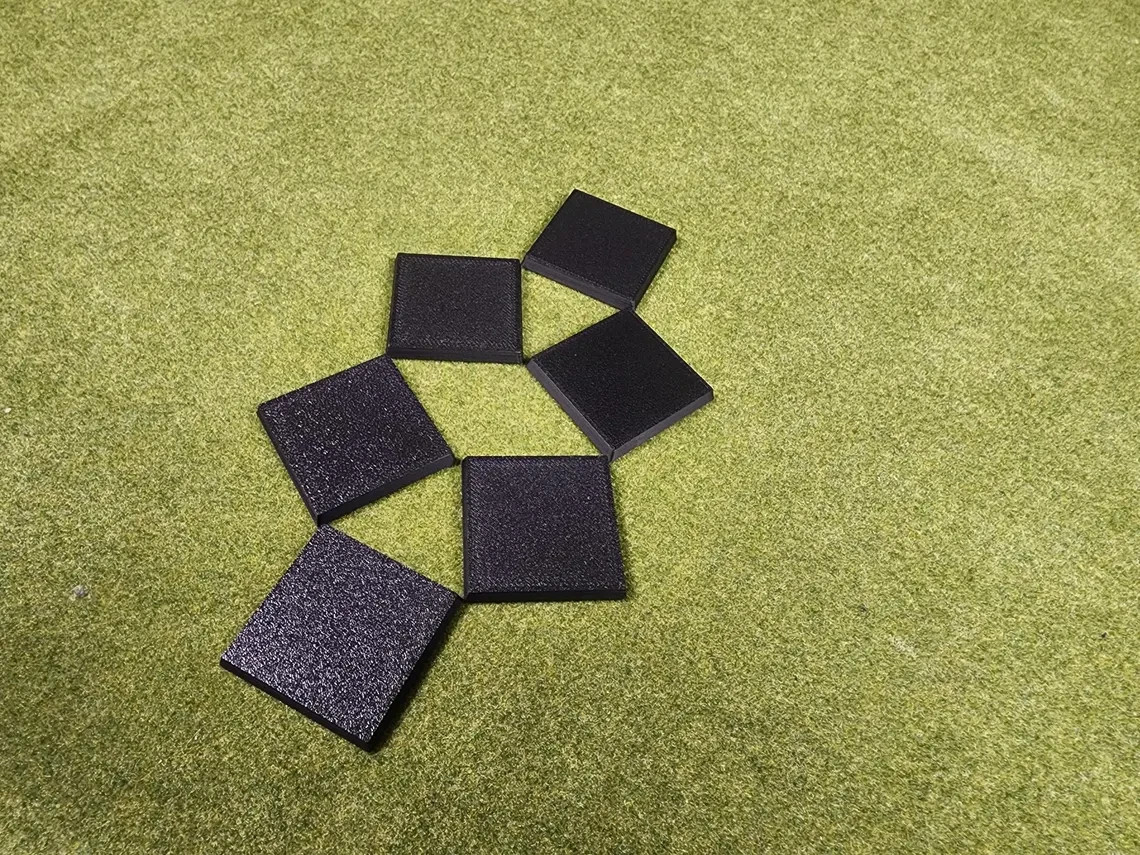 40mm Square Bases - Plain Beveled Bases - Wargaming Old School Bases