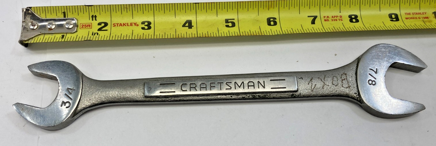 Craftsman ~ 3/4" x 7/8" Double Open-End Wrench ~ USA  ~ 44584 ~ -VV- Series