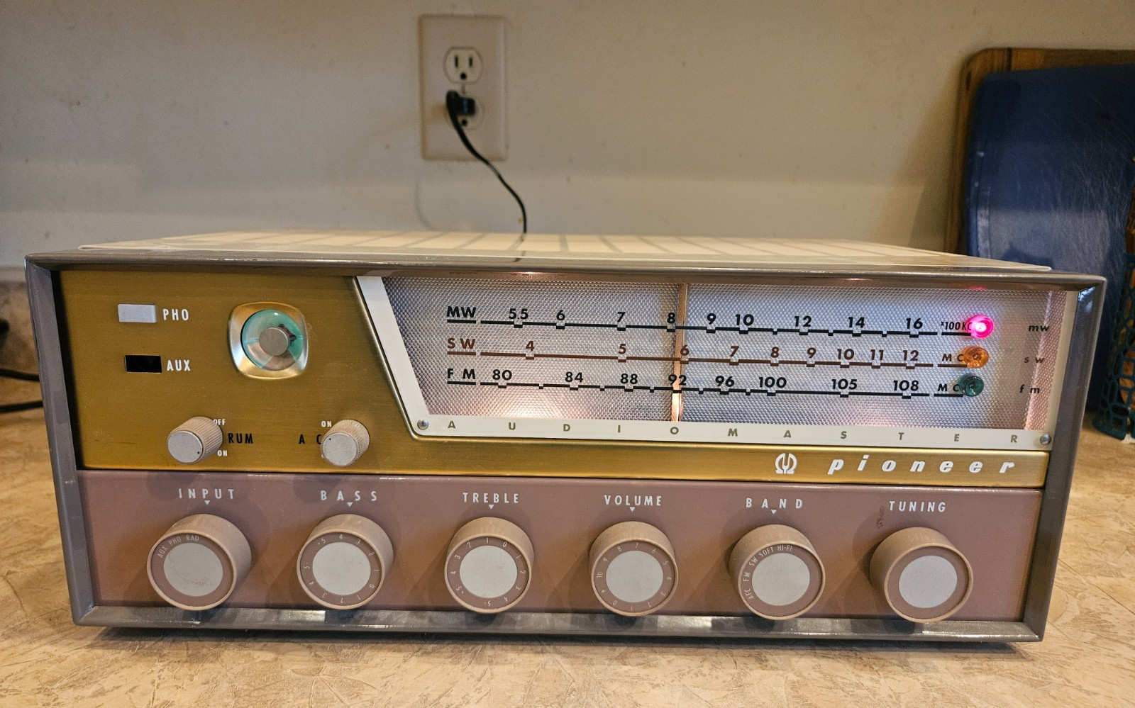 Pioneer FM R301 Audio Master Tube Radio Receiver Rare 1958-1960s PARTS OR REPAIR