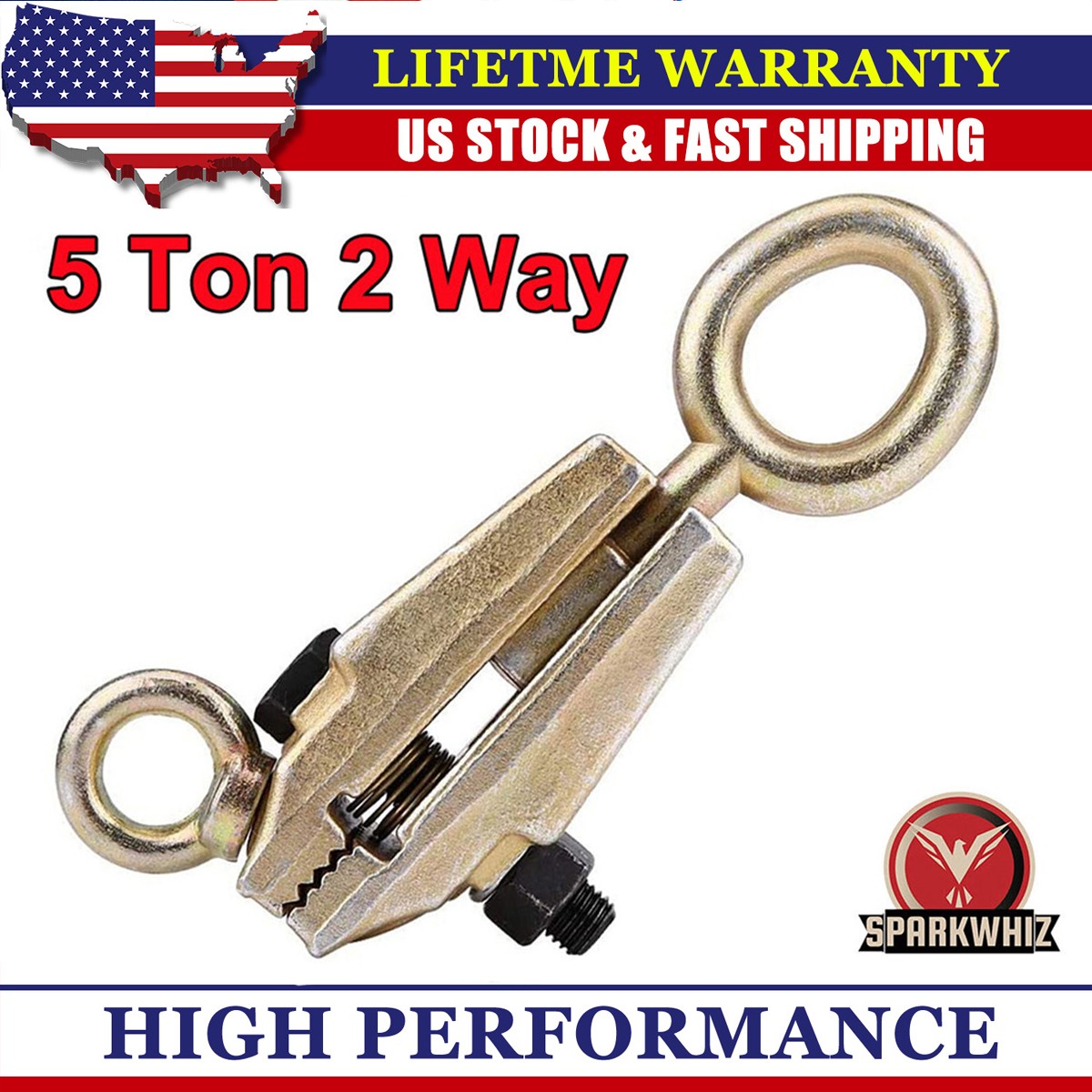 5 Ton Auto Body Repair Tool 2 Way Self-tightening Pull Clamp Frame Dent Puller