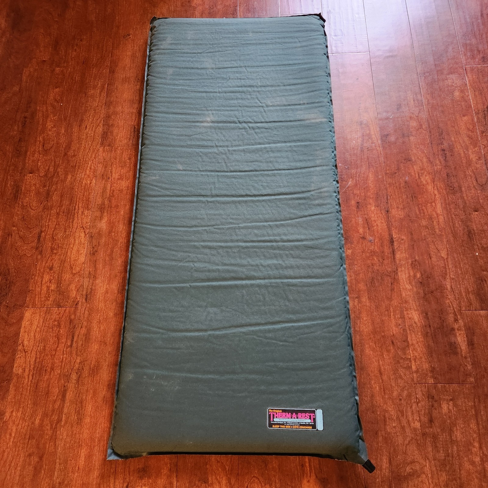 Vtg Original Thermarest Therm-a-Rest Green  Sleeping Camping Pad 47"x20" 3/4