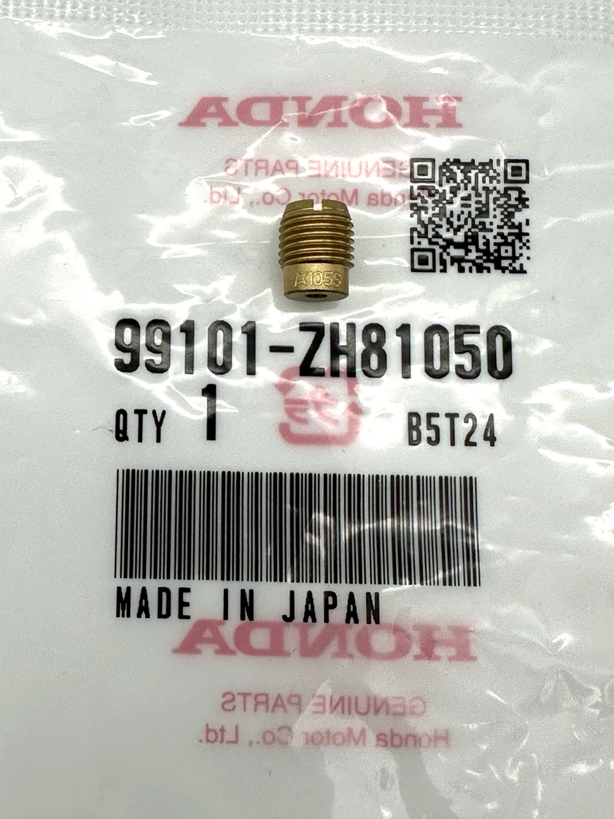 Genuine HONDA Main Jet #105 GX390 GX630 GX660 GX690 99101-ZH8-1050 OEM NEW