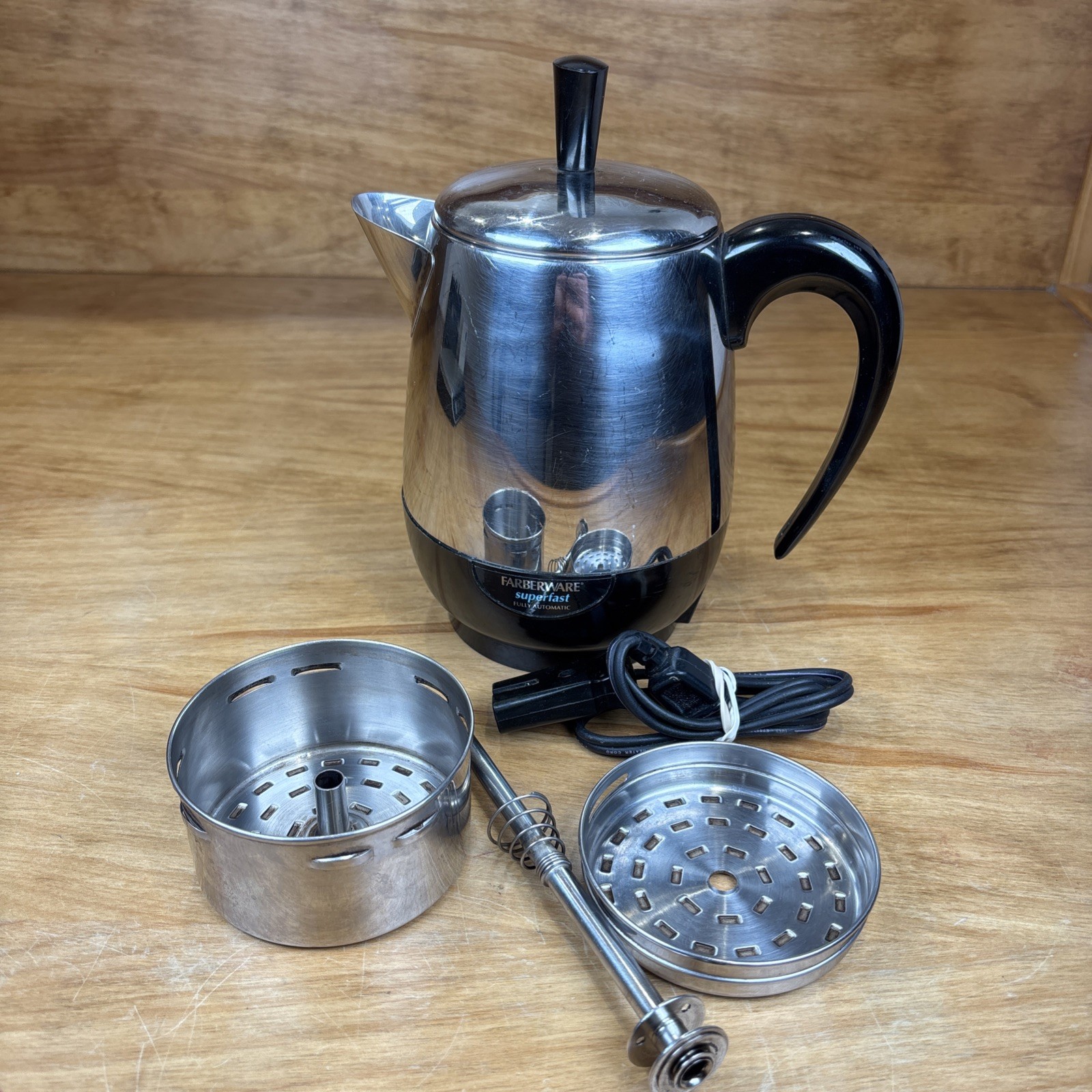 Vintage Farberware Superfast Coffee Percolator 2-4 Cups Chrome model FCP240-A