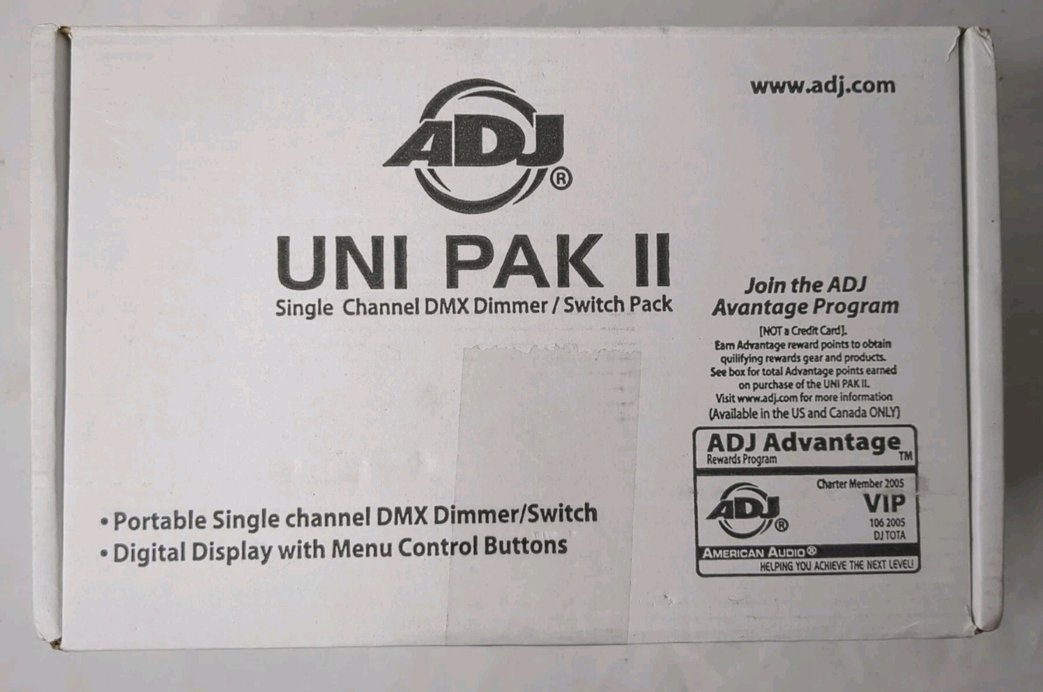 ADJ UNI-PAK-II 1-Channel DMX-512 Dimmer Pack Switch - OPENED BOX
