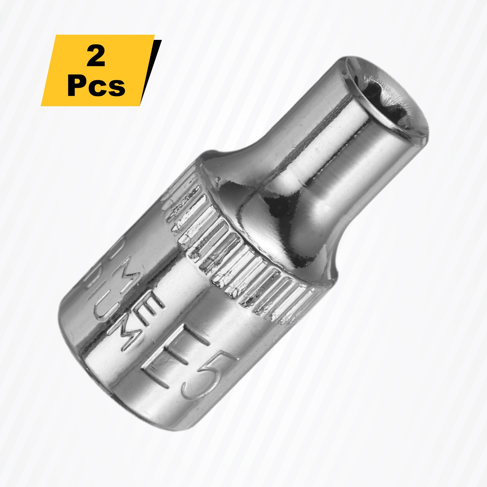 2pcs E-Torx Socket 1/4" Drive E5 External Torx Deep Socket 1" Star Sockets