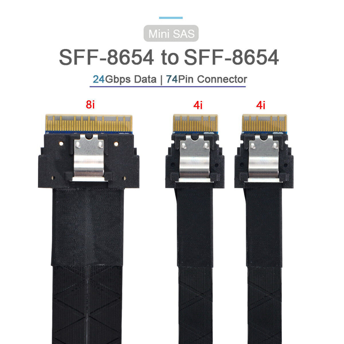 Slim 4.0 Slimline SAS SFF-8654 8i 74pin to Dual 4i 38Pin PCI-E 8654 PCIE SSD