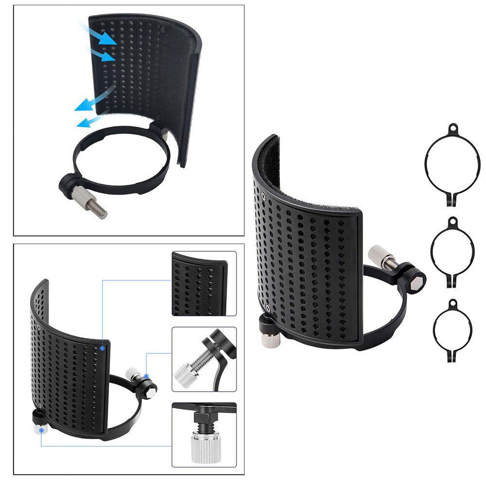 Professional Microphone Isolation Shield, Filter, Studio Mic Sound Absorbing