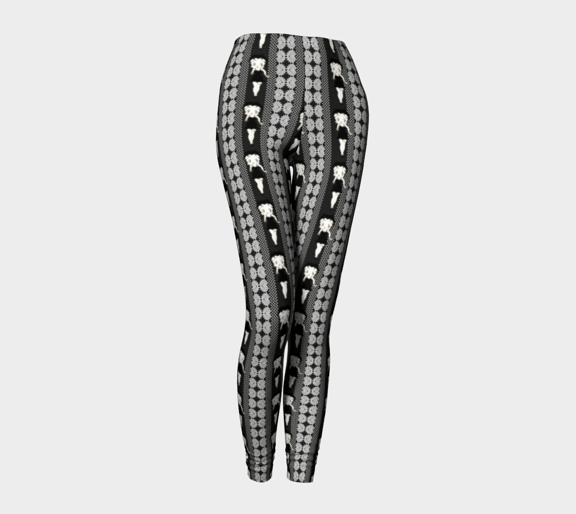 Betty Boop Design Striped Black Leggings